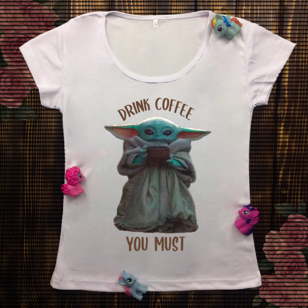 Жіноча футболка з принтом - Drink coffe