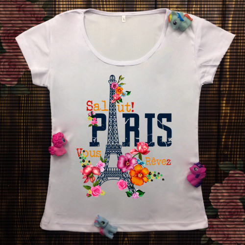 Жіноча футболка з принтом - Salut Paris