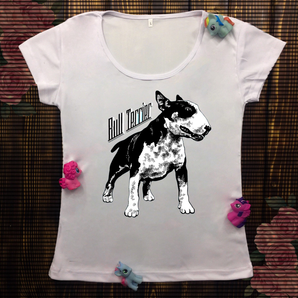 Жіноча футболка з принтом - Bull Terrier