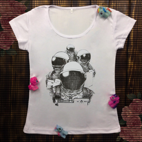Жіноча футболка з принтом - Космонавти