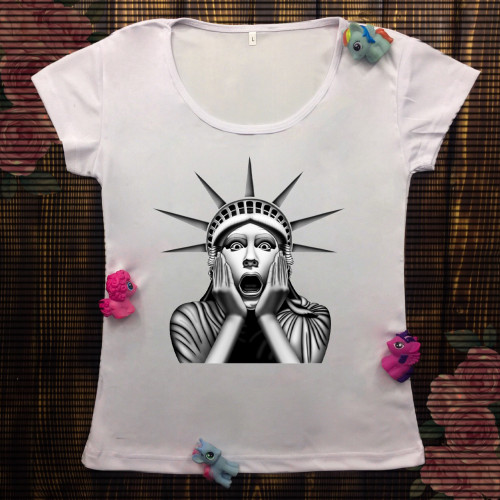 Жіноча футболка з принтом - Статуя свободи 