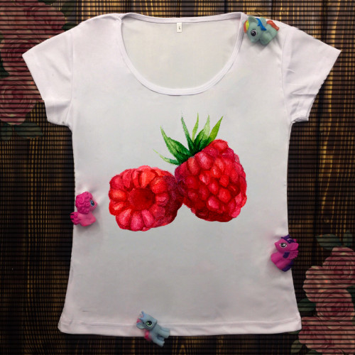Жіноча футболка з принтом - Малина