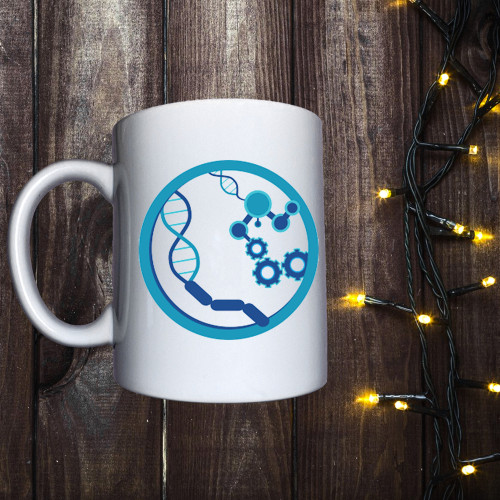 Чашка з принтом - ДНК молекули, механізми