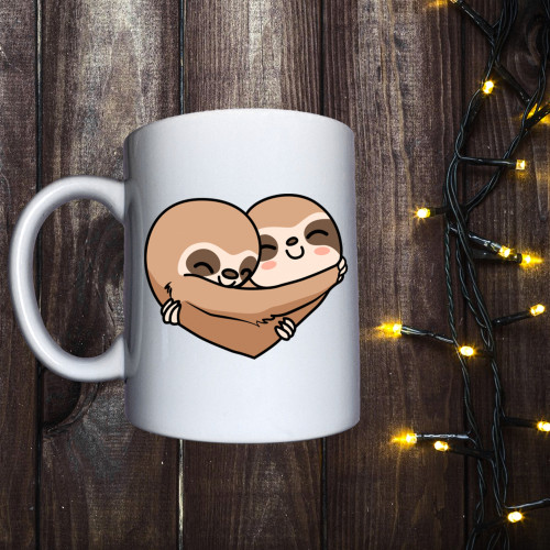Чашка з принтом - Пара лінивців