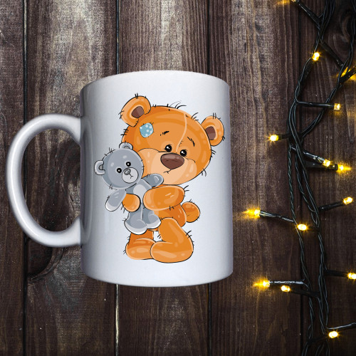 Чашка з принтом - Ведмедик з ведмедиком