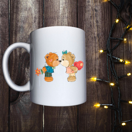 Чашка з принтом - Ведмедики цілуються
