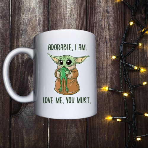 Чашка з принтом - Малюк Йода з жабою