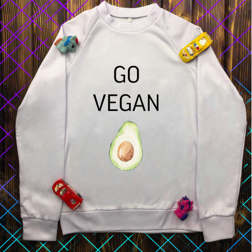 Світшот з принтом - Go Vegan