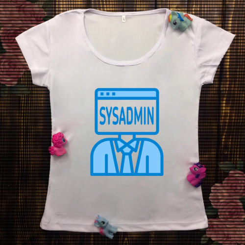 Жіноча футболка з принтом - Sysadmin