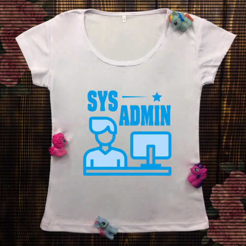 Жіноча футболка з принтом - SYS Admin