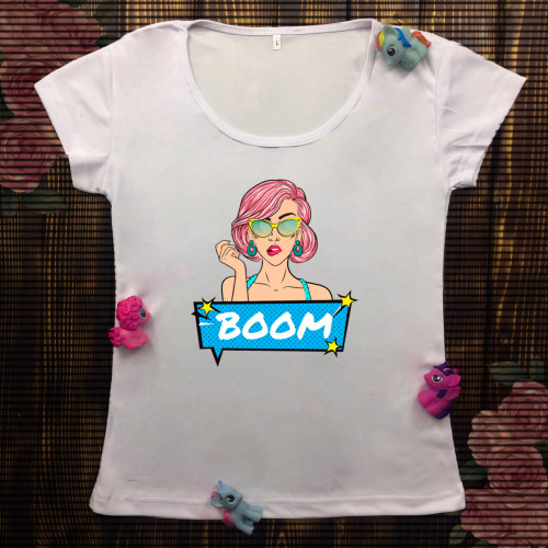 Жіноча футболка з принтом - Boom