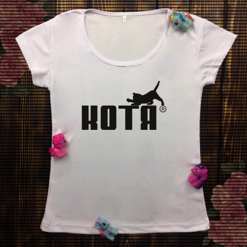 Жіноча футболка з принтом - Котя