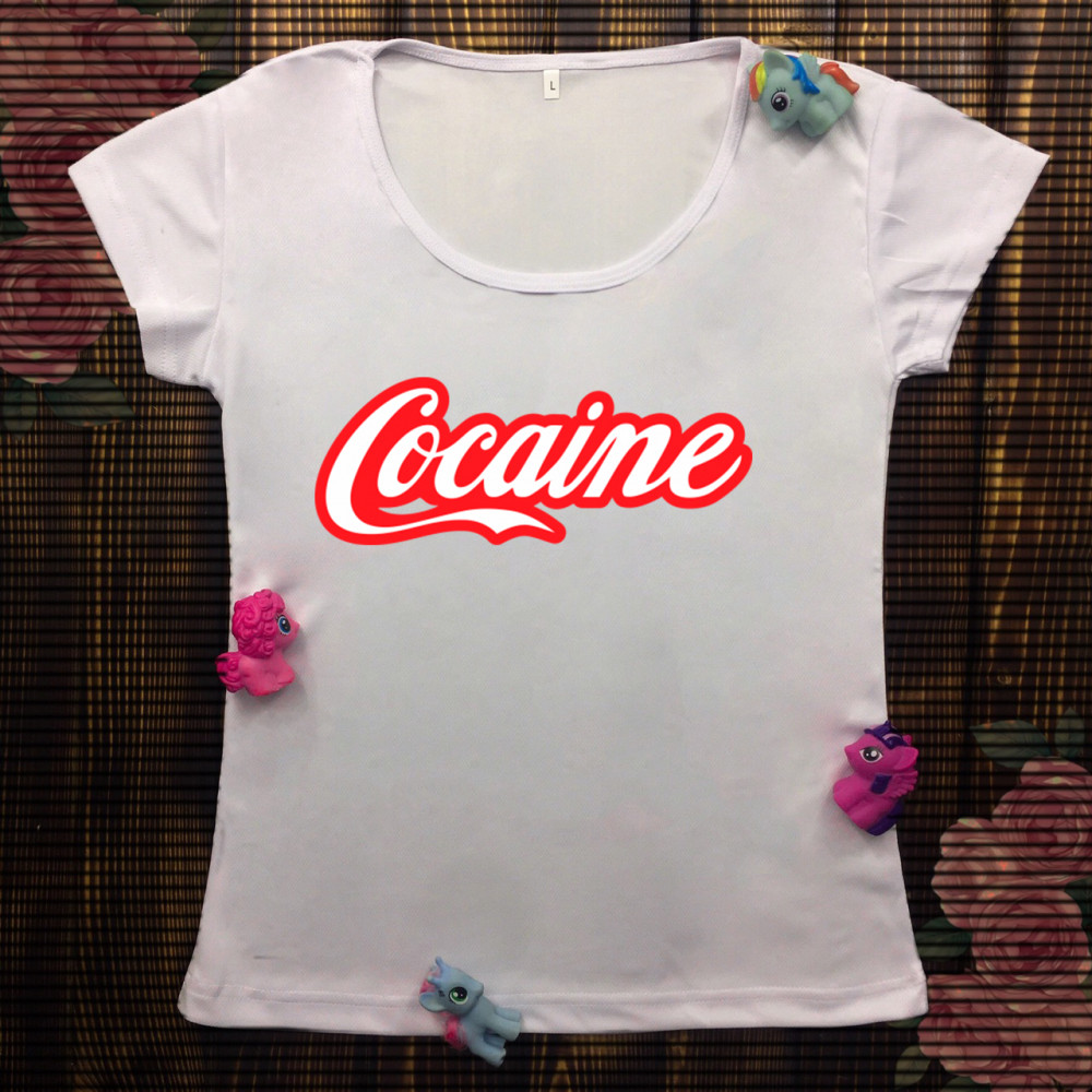 Жіноча футболка з принтом - Cocaine