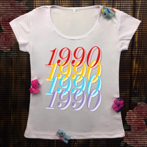 Жіноча футболка з принтом - 1990