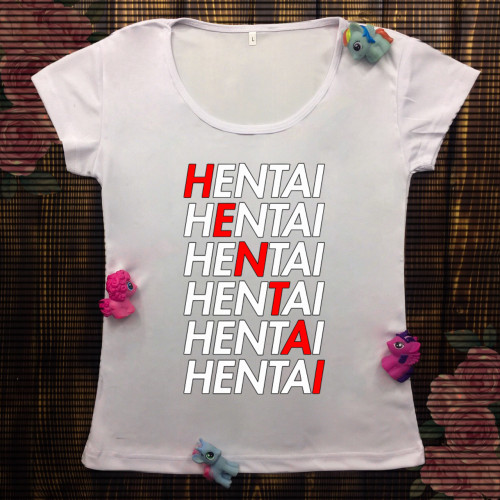 Жіноча футболка з принтом - Hentai text