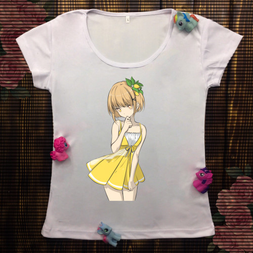 Жіноча футболка з принтом - Girl with lemons