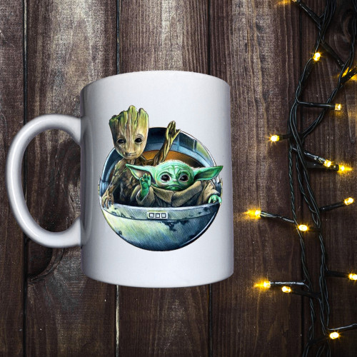 Чашка з принтом - Groot & Yoda 2