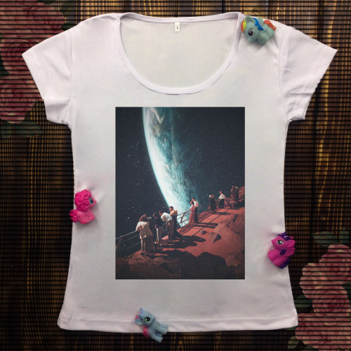 Жіноча футболка з принтом - Оглядова в космос