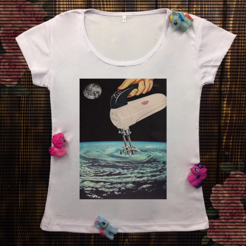 Жіноча футболка з принтом - Міксер в небі