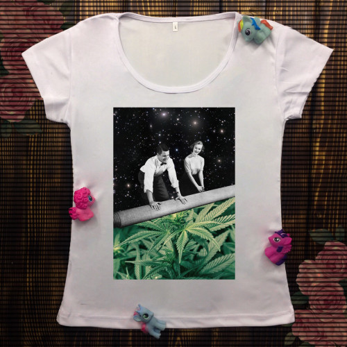Жіноча футболка з принтом - Збираюся в космос