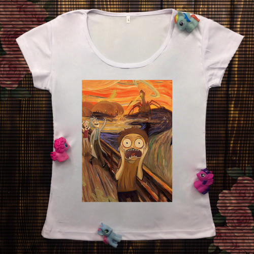 Жіноча футболка з принтом - Рік і Морті "Крик"