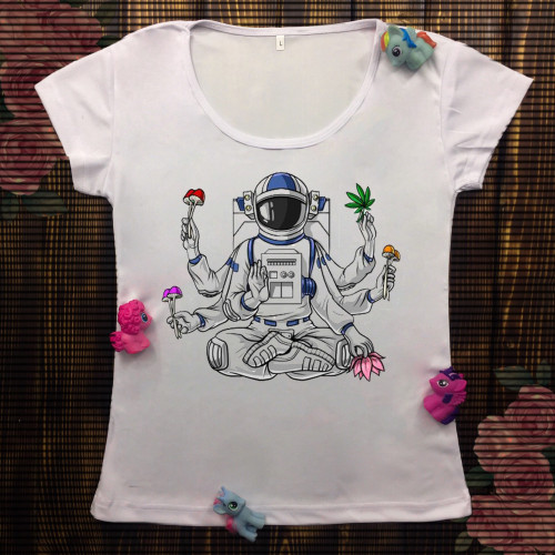 Жіноча футболка з принтом - Космонавт в Нірвані