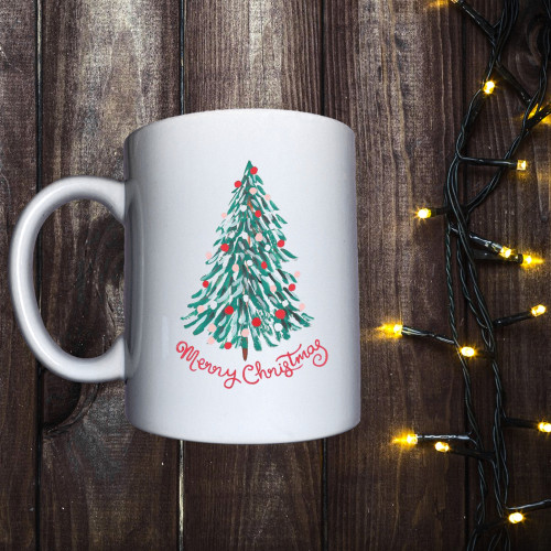Чашка з принтом - Ялинка і Merry Christmas