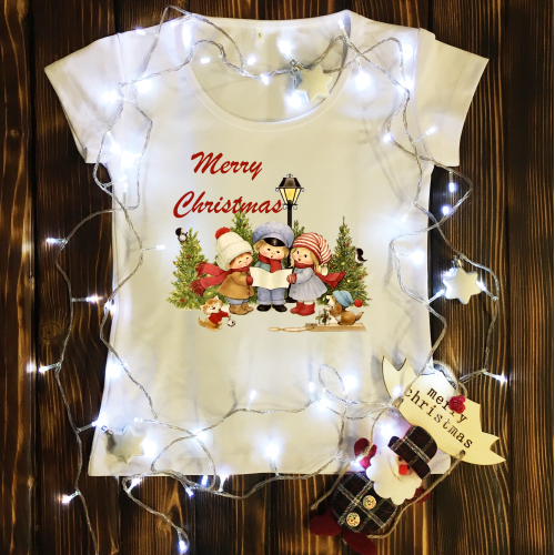Жіноча футболка з принтом - Merry Christmas