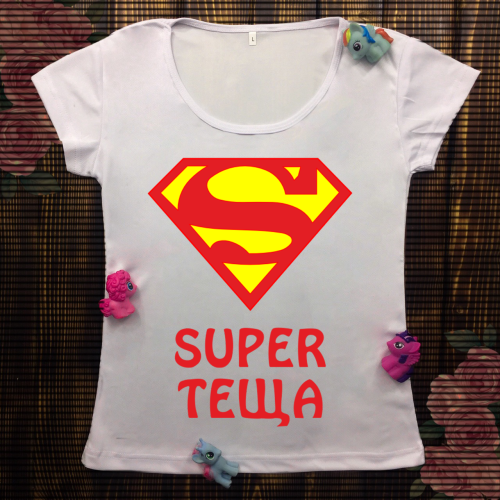 Жіноча футболка з принтом - Super Теща