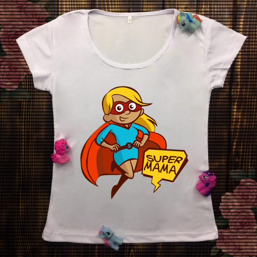 Жіноча футболка з принтом - Super Мама - 2