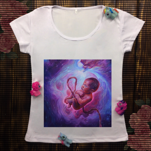 Жіноча футболка з принтом - Дитина - 2