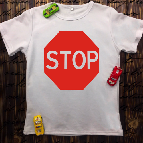 Чоловіча футболка з принтом - Stop