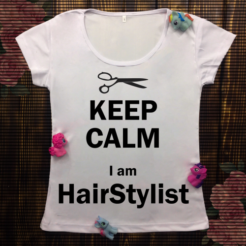 Жіноча футболка з принтом - Hairstylist