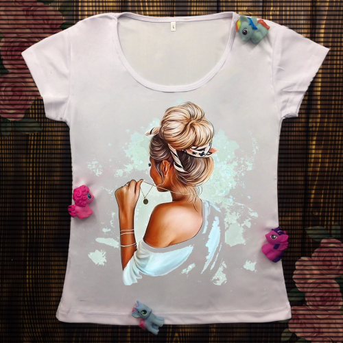 Жіноча футболка з принтом - Блондинка - 2