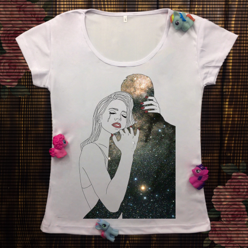 Жіноча футболка з принтом - Він космос