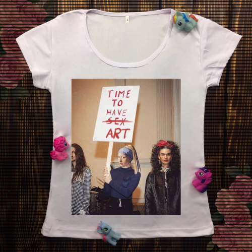 Жіноча футболка з принтом - Time to Have Art