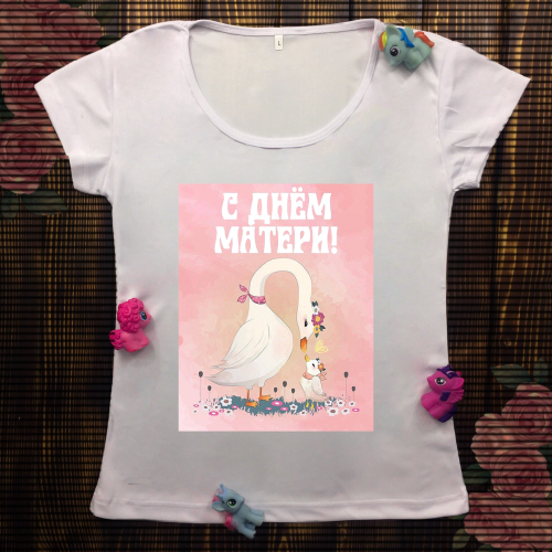 Жіноча футболка з принтом - С днем матері !