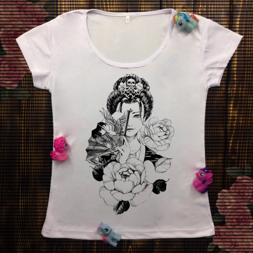 Жіноча футболка з принтом - Японка