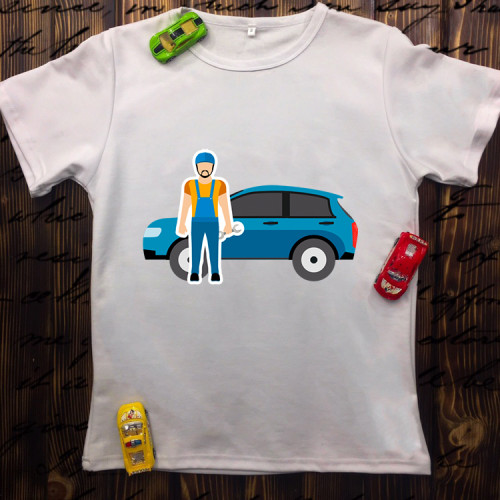 Чоловіча футболка з принтом - Авто СТО