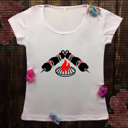 Жіноча футболка з принтом - Шашлык 