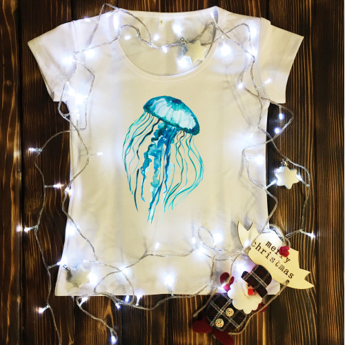 Жіноча футболка з принтом - Медуза