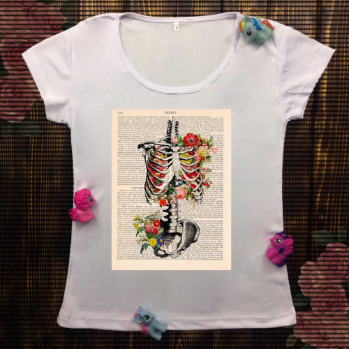Жіноча футболка з принтом - Людський скелет