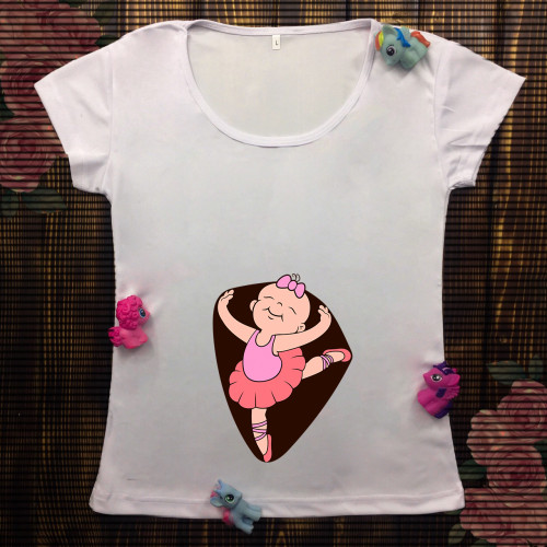 Жіноча футболка з принтом - Балерина вЖивоті