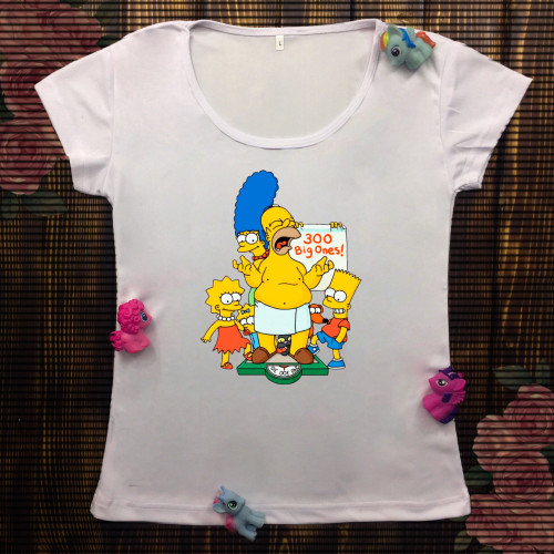 Жіноча футболка з принтом - Сім'я Сімпсонів 