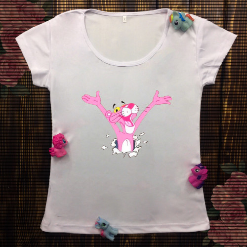 Жіноча футболка з принтом - Привіт від Рожевої Пантери