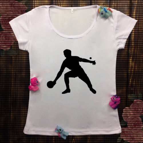Жіноча футболка з принтом - Теніс 