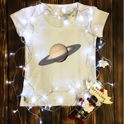 Жіноча футболка з принтом - Сатурн