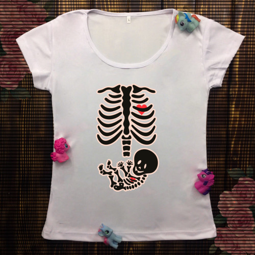 Жіноча футболка з принтом - Рентген вагітної