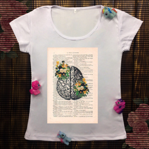 Жіноча футболка з принтом - Мізки