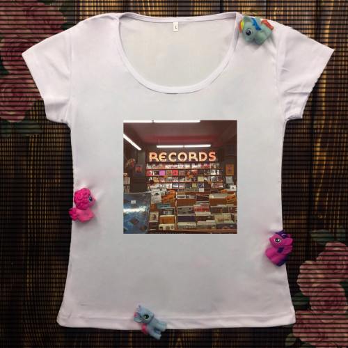 Жіноча футболка з принтом - Records